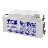 Acumulator plumb acid cu gel 12V 67AH TED TED1267 AGM 350x166x176 mm terminal M6