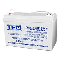 Acumulator plumb acid cu gel 12V 93AH TED TED1293 AGM 305x167x208 mm terminal M6