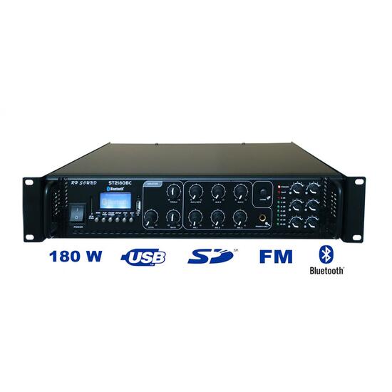 Amplificator de putere RH Sound ST-2180BC, 100V, 180W, MP3/FM/IR, 6 zone