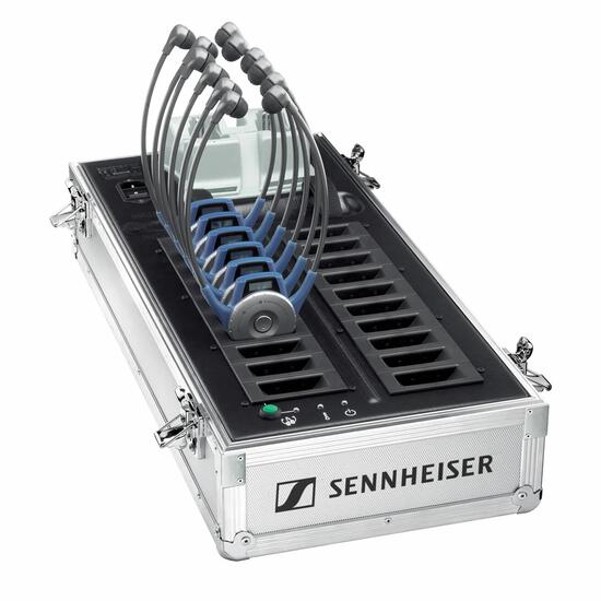 Case cu incarcator pentru sistem tourguide Sennheiser EZL 2020-20L, pt. HDE2020 BE2015, 20 de unitati