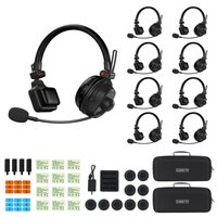 Sistem de comunicare wireless Came-TV WAERO-9KIT-EU, pachet 9 casti cu microfon