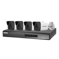 Pachet NVR PoE cu 4 camere Bullet 2MP 2.8mm Hikvision NK42E0H-1T(WD), 1080p, incl. HDD 1TB