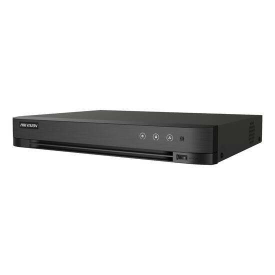 DVR PoC Hikvision DS-7204HUHI-K1/P, 4 canale, 5MP, 1080p, alim. pe cablu coax., fara HDD