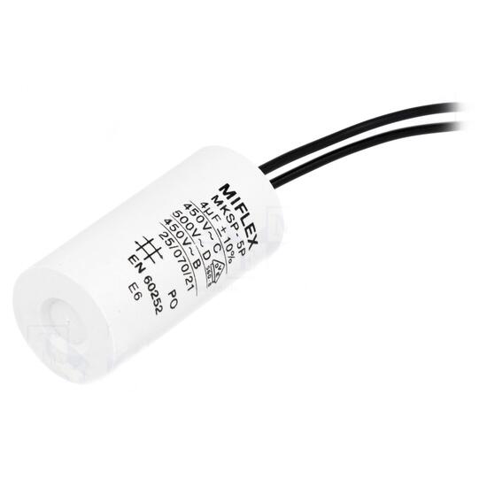 Condensator motor 4uF/450VAC, cu fire