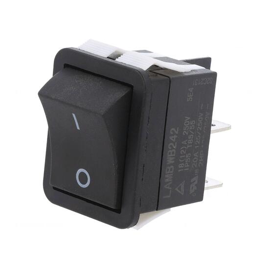 Intrerupator Rocker WB242D1121, SPST-NO, ON-OFF, 125VAC 20A, negru