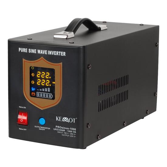 UPS centrale 1000VA/800W Kemot PROSinus-1000, 12V, sinus pur, negru