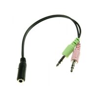Cablu adaptor Jack 3.5 mama 4P > 2 x Jack 3.5 tata 3P