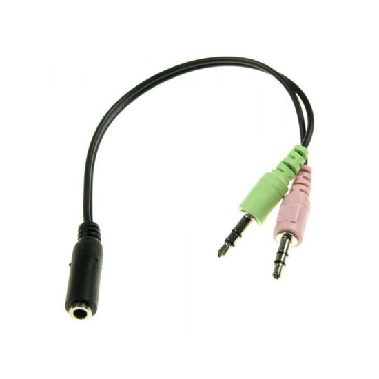 Cablu adaptor Jack 3.5 mama 4P > 2 x Jack 3.5 tata 3P