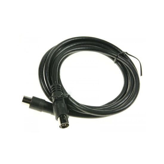 Cablu coaxial mufat mama - tata, Clasa A, 1.5m, negru
