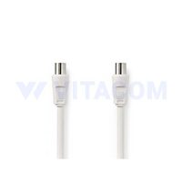 Cablu coaxial tata - coaxial mama 1.5m alb, Nedis