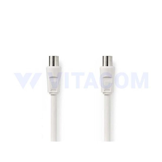 Cablu coaxial tata - coaxial mama 1.5m alb, Nedis