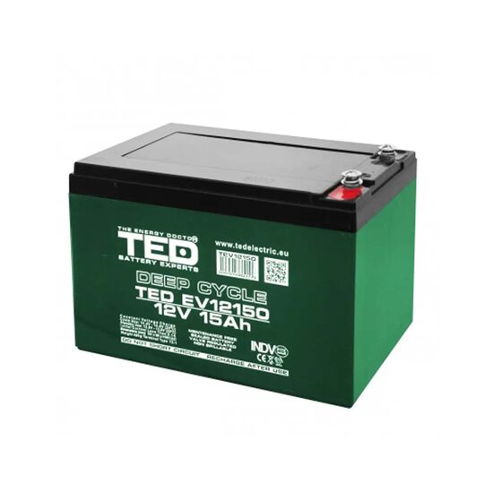 Acumulator plumb acid 12V 15AH Deep Cycle TED TED12150M5 AGM VRLA 151x95x98 mm terminal M5, vehicule electrice