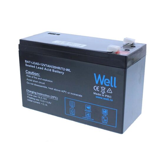 Acumulator plumb acid 12V 7aH Well, terminal F2