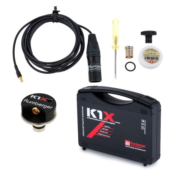 Produs: Doza instrument de suflat Rumberger K1X II PA , montare pe gat, MCX dreapta, XLR cu adaptor phantom