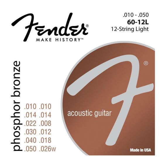 Produs: Corzi chitara acustica 12 corzi 10-50 Fender 60-12L phosphor bronze , light