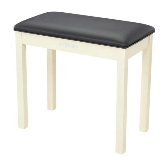 Scaun fix pian Yamaha B1-WA , alb cenusiu mat, sezut negru, piele sintetica