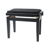 Scaun bancheta pian Gewa Deluxe 130.000 , negru mat, sezut negru, velur
