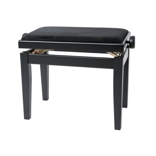 Scaun bancheta pian Gewa Deluxe 130.000 , negru mat, sezut negru, velur