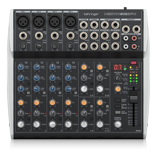 Mixer analogic Behringer Xenyx 1202SFX , 12 canale, interfata USB, cu procesor