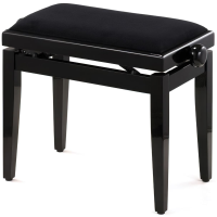 Scaun bancheta pian Thomann KB-15BP , negru lucios, sezut negru, catifea