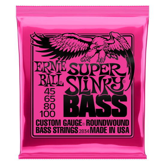 Corzi chitara bass 45-100 Ernie Ball 2834 nickel plated , super slinky