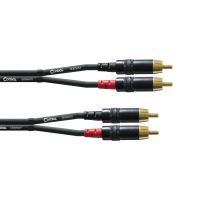 Cablu audio paralel 3M Cordial CFU 3 CC , 2xRCA tata, 2xRCA tata, aurite, Rean