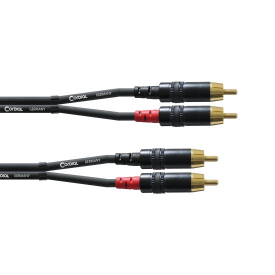 Cablu audio paralel 3M Cordial CFU 3 CC , 2xRCA tata, 2xRCA tata, aurite, Rean
