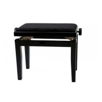 Scaun bancheta pian Gewa Deluxe 130.010 , negru lucios, sezut negru, velur