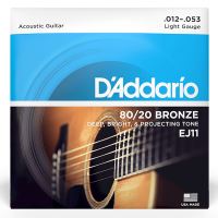 Corzi chitara acustica 12-53 D'Addario EJ11 80/20 , regular light