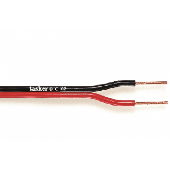 Cablu paralel plat Tasker C102 , rosu/negru, 2x0.75, OFC, divizibil
