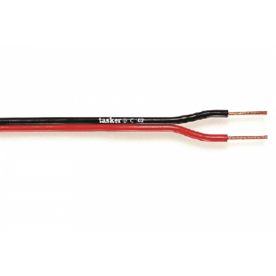 Cablu paralel plat Tasker C102 , rosu/negru, 2x2.00, OFC, divizibil
