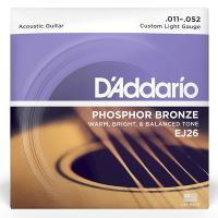 Corzi chitara acustica 11-52 D'Addario EJ26 phosphor bronze , custom light