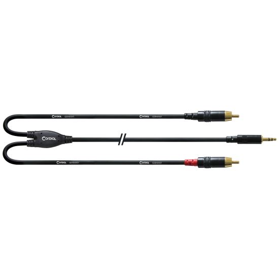 Cablu audio Y 6M Cordial CFY 6 WCC , jack 3.5 tata stereo, 2xRCA tata, aurite, Rean