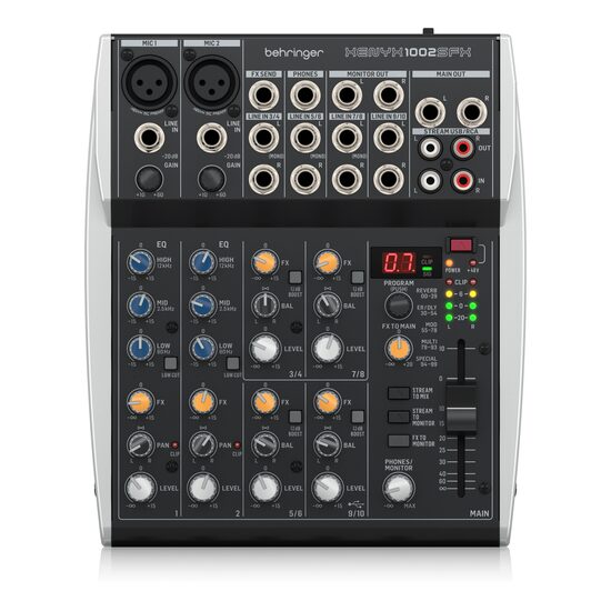 Mixer analogic Behringer Xenyx 1002SFX , 10 canale, cu procesor, interfata audio