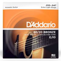 Corzi chitara acustica 10-47 D'Addario EJ10 80/20 , extra light
