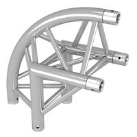 Coltar grinda Duratruss DT 33/2-C24R-L90 , profil triunghiular, rotund, 90 grade, 0.5 m, D 50 mm, aluminiu