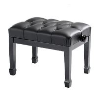 Scaun bancheta pian Discacciati Pro Deluxe 105CAPSM , negru lucios, sezut negru, piele sintetica