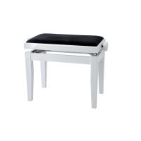 Scaun bancheta pian Gewa Deluxe 130.020 , alb mat, sezut negru, velur