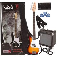 Pachet chitara bass VGS RCB-100 Set SB sunburst