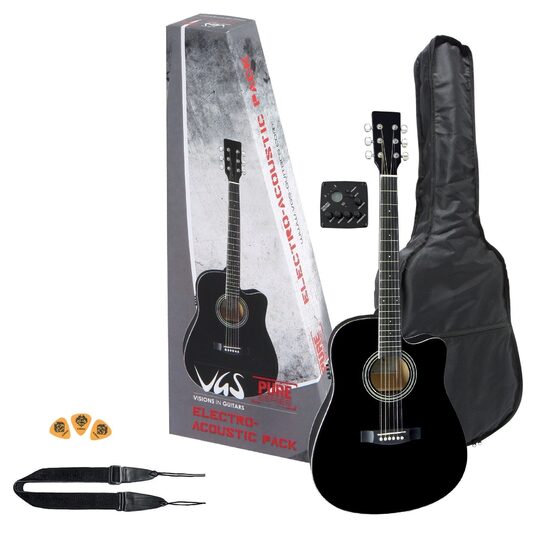 Pachet chitara acustica VGS D-1 Acoustic Player Pack Set neagra
