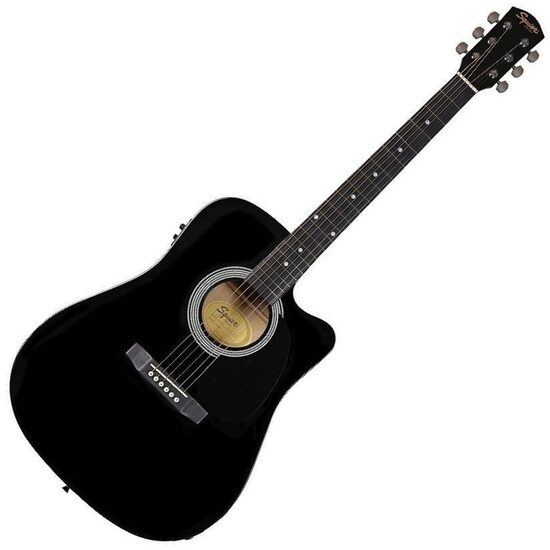 Chitara electro-acustica Squier by Fender SA-105CE BK neagra