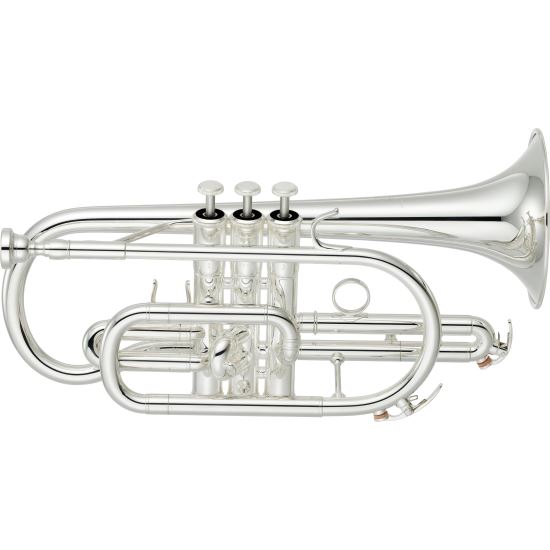 Cornet Sib Yamaha YCR-4330GSII , 2 piese, argintat, cu clopot aurit