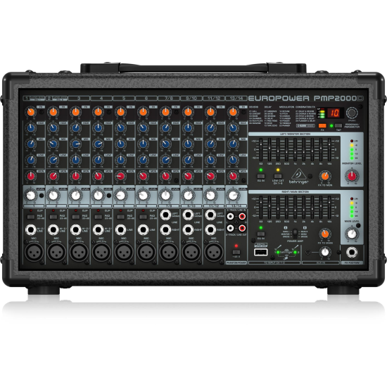 Mixer analogic cu amplificare Behringer PMP2000D , 14 canale, 2000W