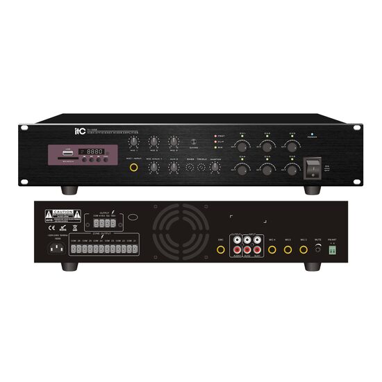 Mixer cu amplificare ITC TI-240Z 240W 100V, 6 zone, mp3, tuner, Bluetooth