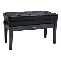 Scaun bancheta pian Roland RPB-D500 PE , duet size, Polish Ebony, sezut negru, captusit, piele sintetica