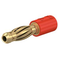 Adaptor banana 4mm, 25A 60VDC, rosie