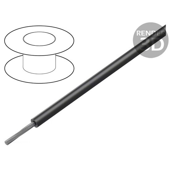 Cablu OLFLEX HEAT 260, litat, 1x26 AWG, PTFE, negru