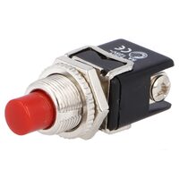 Comutator actionat prin apasare 2 pozitii 4A/25Vac OFF-(ON) rosu