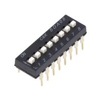 Comutator DIP-switch 8 sectiuni, ON-OFF, 0.025A/24Vdc