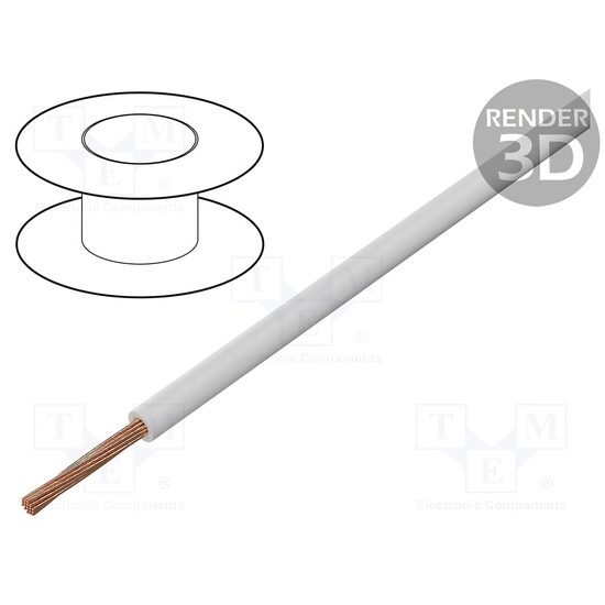 Conductor izolat cupru 1x0.22 FLRY alb